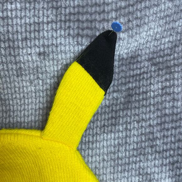 Pokémon Pikachu Face Open Mouth Knit Hat Beanie 2015 adult 4 inch Side Braids - Picture 4 of 8
